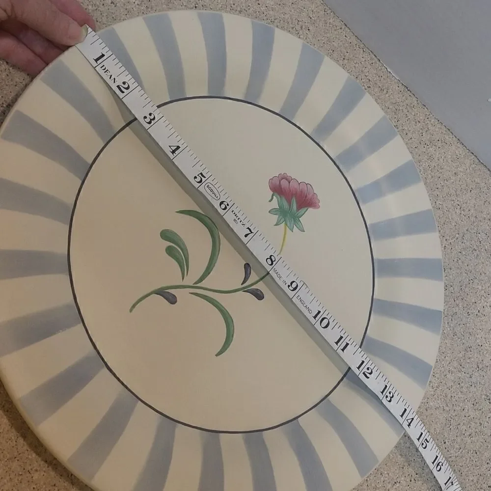 Poppies on Blue Lenox Wood Serving Plate Decor